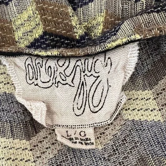 Ace & Jig Jumpsuit Metallic Jacquard Wide Leg Gold Belted Sleeveless Size L - Picture 4 of 14